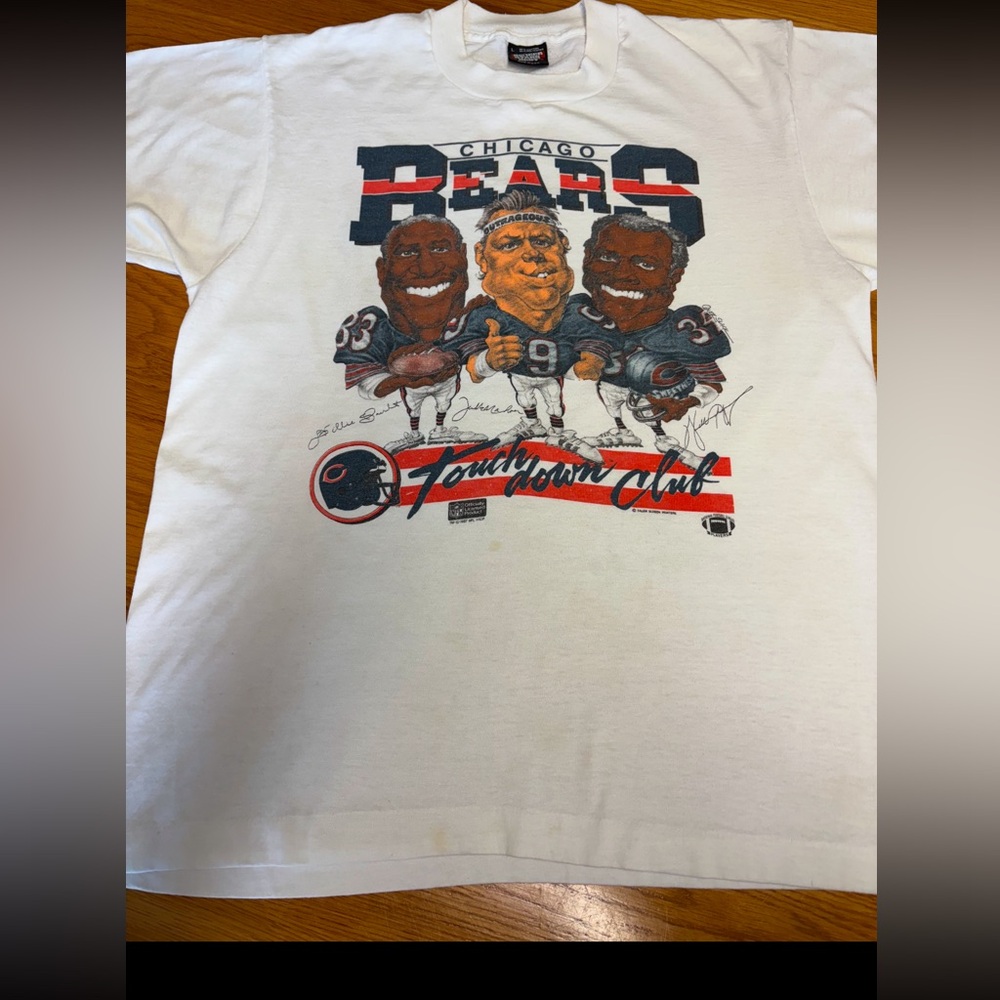 Vintage Scree Stars Walter Payton touchdown club Chicago Bears tee